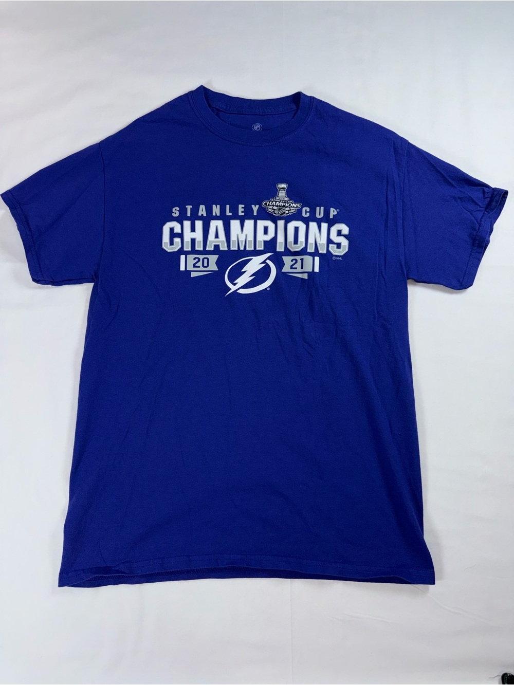 Tampa Bay Lightning 2021 Stanley Cup Champions Roster T-Shirt NHL Blue M